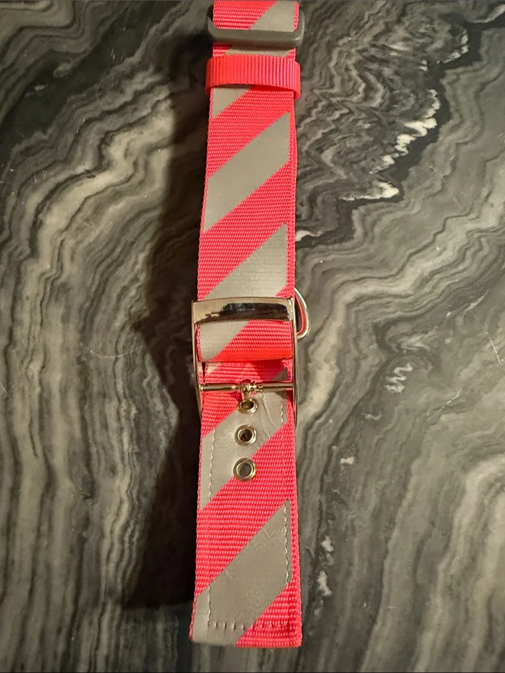 Vibrant Life Hot Pink and Gray Extra-Wide Dog Collar - Large